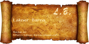 Lakner Barna névjegykártya
